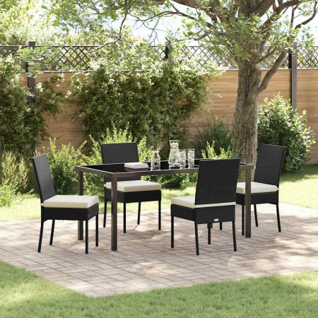 Conjunto de Comedor de Jardín 5 pcs Negro en Sillas de jardín | Comprar online en Foru.es
