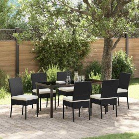 Conjunto de Comedor de Jardín 7 pcs Negro en Sillas de jardín | Comprar online en Foru.es