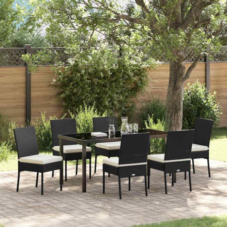 Conjunto de Comedor de Jardín 7 pcs Negro en Sillas de jardín | Comprar online en Foru.es