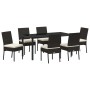 Conjunto de Comedor de Jardín 7 pcs Negro en Sillas de jardín | Comprar online en Foru.es