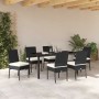 Conjunto de Comedor de Jardín 7 pcs Negro en Sillas de jardín | Comprar online en Foru.es
