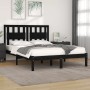 Estructura de cama de madera maciza de pino negra 200x200 cm de vidaXL, Camas y somieres - Ref: Foro24-3103957, Precio: 174,2...