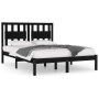 Estructura de cama de madera maciza de pino negra 200x200 cm de vidaXL, Camas y somieres - Ref: Foro24-3103957, Precio: 174,2...