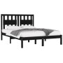 Estructura de cama de madera maciza de pino negra 200x200 cm de vidaXL, Camas y somieres - Ref: Foro24-3103957, Precio: 174,2...