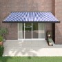 Toldo retráctil aluminio y tela azul y blanco 4x3 m de vidaXL, Toldos - Ref: Foro24-3154598, Precio: 777,27 €, Descuento: %