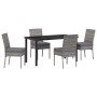 Conjunto de Comedor de Jardín 5 pcs Gris en Sillas de jardín | Comprar online en Foru.es