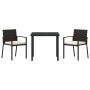 Conjunto de Comedor de Jardín 3 pcs Negro en Sillas de jardín | Comprar online en Foru.es