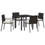 Conjunto de Comedor de Jardín 5 pcs Negro en Sillas de jardín | Comprar online en Foru.es