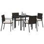 Conjunto de Comedor de Jardín 5 pcs Negro en Sillas de jardín | Comprar online en Foru.es