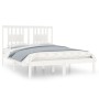 Estructura de cama de madera maciza de pino blanco 140x190 cm de vidaXL, Camas y somieres - Ref: Foro24-3104044, Precio: 136,...