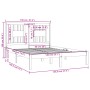 Estructura de cama de madera maciza de pino blanco 140x190 cm de vidaXL, Camas y somieres - Ref: Foro24-3104044, Precio: 136,...