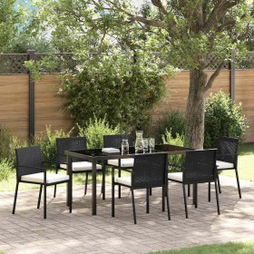Conjunto de Comedor de Jardín 7 pcs Negro en Sillas de jardín | Comprar online en Foru.es