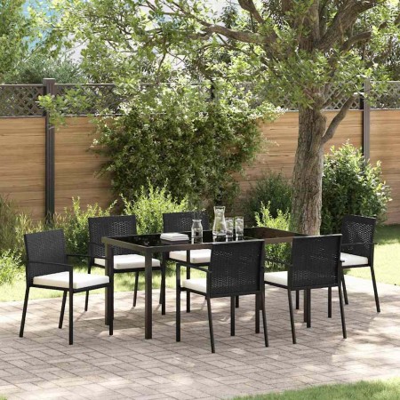Conjunto de Comedor de Jardín 7 pcs Negro en Sillas de jardín | Comprar online en Foru.es