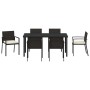 Conjunto de Comedor de Jardín 7 pcs Negro en Sillas de jardín | Comprar online en Foru.es