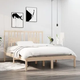 Bettgestell aus massivem Kiefernholz, 120 x 200 cm von vidaXL, Betten und Lattenroste - Ref: Foro24-3104058, Preis: 112,14 €,...