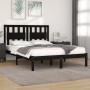 Estructura de cama de madera maciza de pino negra 140x190 cm de vidaXL, Camas y somieres - Ref: Foro24-3103917, Precio: 166,8...