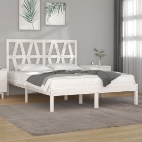 Estructura de cama madera maciza de pino blanco 120x200 cm de vidaXL, Camas y somieres - Ref: Foro24-3103994, Precio: 131,04 ...