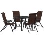 Conjunto de Comedor de Jardín 5 pcs Marrón Poliratán en Sillas de jardín | Comprar online en Foru.es