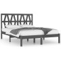Estructura de cama de madera maciza de pino gris 200x200 cm de vidaXL, Camas y somieres - Ref: Foro24-3104020, Precio: 161,74...