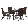 Conjunto de Comedor de Jardín 5 pcs Marrón Poliratán en Sillas de jardín | Comprar online en Foru.es