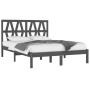 Estructura de cama de madera maciza de pino gris 200x200 cm de vidaXL, Camas y somieres - Ref: Foro24-3104020, Precio: 161,74...