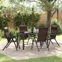 Conjunto de Comedor de Jardín 5 pcs Marrón Poliratán en Sillas de jardín | Comprar online en Foru.es
