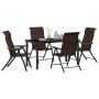 Conjunto de Comedor de Jardín 5 pcs Marrón Poliratán en Sillas de jardín | Comprar online en Foru.es