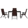 Conjunto de Comedor de Jardín 5 pcs Marrón Poliratán en Sillas de jardín | Comprar online en Foru.es