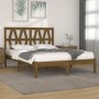 Estructura de cama madera maciza de pino marrón miel 200x200 cm de vidaXL, Camas y somieres - Ref: Foro24-3104021, Precio: 16...
