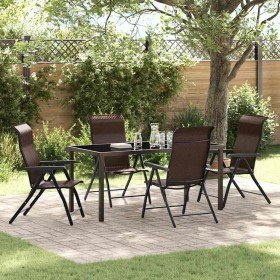 Conjunto de Comedor de Jardín 5 pcs Marrón en Sillas de jardín | Comprar online en Foru.es