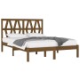 Estructura de cama madera maciza de pino marrón miel 200x200 cm de vidaXL, Camas y somieres - Ref: Foro24-3104021, Precio: 16...