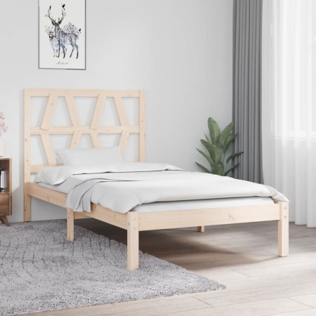 Estructura de cama de madera maciza de pino 90x200 cm de vidaXL, Camas y somieres - Ref: Foro24-3103983, Precio: 81,74 €, Des...