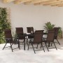 Conjunto de Comedor de Jardín 7 pcs Marrón Poliratán en Sillas de jardín | Comprar online en Foru.es