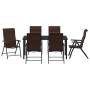 Conjunto de Comedor de Jardín 7 pcs Marrón Poliratán en Sillas de jardín | Comprar online en Foru.es