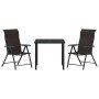 Conjunto de Comedor de Jardín 3 pcs Negro Poliratán en Sillas de jardín | Comprar online en Foru.es