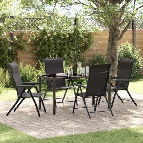 Conjunto de Comedor de Jardín 5 pcs Negro Café en Sillas de jardín | Comprar online en Foru.es