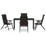 Conjunto de Comedor de Jardín 5 pcs Negro Café en Sillas de jardín | Comprar online en Foru.es