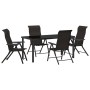 Conjunto de Comedor de Jardín 5 pcs Negro Poliratán en Sillas de jardín | Comprar online en Foru.es