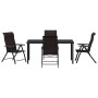 Conjunto de Comedor de Jardín 5 pcs Negro Poliratán en Sillas de jardín | Comprar online en Foru.es