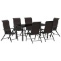 Conjunto de Comedor de Jardín 7 pcs Negro Poliratán en Sillas de jardín | Comprar online en Foru.es