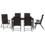 Conjunto de Comedor de Jardín 7 pcs Negro Poliratán en Sillas de jardín | Comprar online en Foru.es