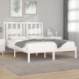 Estructura de cama de madera maciza de pino blanca 160x200 cm de vidaXL, Camas y somieres - Ref: Foro24-3103944, Precio: 150,...