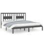 Estructura de cama de madera maciza de pino gris 200x200 cm de vidaXL, Camas y somieres - Ref: Foro24-3104085, Precio: 161,68...