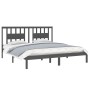 Estructura de cama de madera maciza de pino gris 200x200 cm de vidaXL, Camas y somieres - Ref: Foro24-3104085, Precio: 161,68...