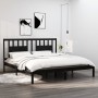 Estructura de cama de madera maciza de pino negro 200x200 cm de vidaXL, Camas y somieres - Ref: Foro24-3104087, Precio: 161,8...