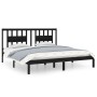 Estructura de cama de madera maciza de pino negro 200x200 cm de vidaXL, Camas y somieres - Ref: Foro24-3104087, Precio: 161,8...