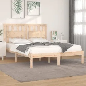 Estructura de cama madera maciza de pino 120x200 cm de vidaXL, Camas y somieres - Ref: Foro24-3103928, Precio: 113,26 €, Desc...