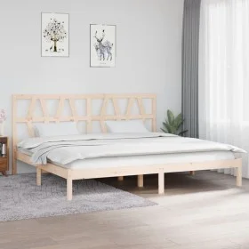 Solid pine wood bed frame 200x200 cm by vidaXL, Beds and slatted bases - Ref: Foro24-3104018, Price: 127,85 €, Discount: %