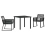 Conjunto de Comedor de Jardín 3 pcs Negro en Sillas de jardín | Comprar online en Foru.es
