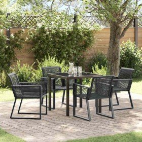 Conjunto de Comedor de Jardín 5 pcs Negro en Sillas de jardín | Comprar online en Foru.es